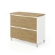 LISBONA meuble plan vasque 2 tiroirs Blanc Chêne naturel 100 cm