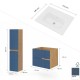 Meuble largeur 60 cm + vasque + 1 colonne