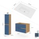 Meuble largeur 80 cm + vasque + 2 colonnes