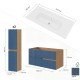 Meuble largeur 100 cm + vasque + 2 colonnes