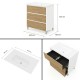 LISBONA meuble vasque 3 tiroirs Blanc / Chêne naturel 80 cm