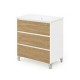 LISBONA meuble vasque 3 tiroirs Blanc / Chêne naturel 80 cm