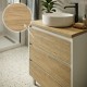 LISBONA meuble plan vasque 3 tiroirs Blanc / Chêne naturel 60 cm