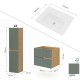 Meuble 60 cm de large + vasque + 2 colonnes