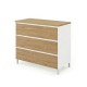 LISBONA meuble plan vasque 3 tiroirs Blanc / Chêne naturel 100 cm