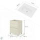 LISBONA meuble vasque 2 tiroirs Chêne blanchi 60 cm