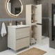 LISBONA meuble vasque 2 tiroirs Chêne blanchi 60 cm + 1 colonne