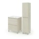 LISBONA meuble vasque 2 tiroirs Chêne blanchi 60 cm + 1 colonne