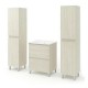 LISBONA meuble vasque 2 tiroirs Chêne blanchi 60 cm + 2 colonnes