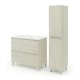 LISBONA meuble vasque 2 tiroirs Chêne blanchi 80 cm + 1 colonne