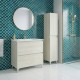 LISBONA meuble vasque 2 tiroirs Chêne blanchi 80 cm + 1 colonne