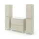 LISBONA meuble vasque 2 tiroirs Chêne blanchi 80 cm + 2 colonnes