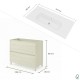 LISBONA meuble vasque 2 tiroirs Chêne blanchi 100 cm