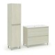 LISBONA meuble vasque 2 tiroirs Chêne blanchi 100 cm + 1 colonne