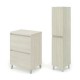 LISBONA meuble plan vasque 2 tiroirs Chêne blanchi 60 cm + 1 colonne