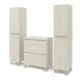 LISBONA meuble plan vasque 2 tiroirs Chêne blanchi 60 cm + 2 colonnes