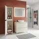 LISBONA meuble plan vasque 2 tiroirs Chêne blanchi 80 cm + 1 colonne
