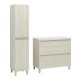 LISBONA meuble plan vasque 2 tiroirs Chêne blanchi 80 cm + 1 colonne