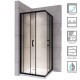 Cabine douche noir H 180 cm porte coulissante