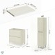 LISBONA meuble plan vasque 2 tiroirs Chêne blanchi 80 cm + 2 colonnes
