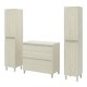 LISBONA meuble plan vasque 2 tiroirs Chêne blanchi 80 cm + 2 colonnes