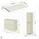 LISBONA meuble plan vasque 2 tiroirs Chêne blanchi 100 cm + 1 colonne
