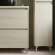 LISBONA meuble plan vasque 2 tiroirs Chêne blanchi 100 cm + 1 colonne