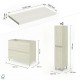 LISBONA meuble plan vasque 2 tiroirs Chêne blanchi 100 cm + 2 colonnes