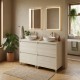 LISBONA meuble plan double 4 tiroirs Chêne blanchi 120 cm