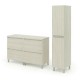 LISBONA meuble plan double 4 tiroirs Chêne blanchi 120 cm + 1 colonne