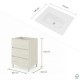 LISBONA meuble vasque 3 tiroirs Chêne blanchi 60 cm