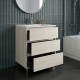 LISBONA meuble vasque 3 tiroirs Chêne blanchi 60 cm