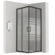 Cabine de douche noir 180 cm verre semi-opaque