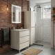 LISBONA meuble vasque 3 tiroirs Chêne blanchi 60 cm + 1 colonne