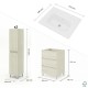 LISBONA meuble vasque 3 tiroirs Chêne blanchi 60 cm + 2 colonnes