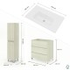 LISBONA meuble vasque 3 tiroirs Chêne blanchi 80 cm + 1 colonne