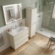 LISBONA meuble vasque 3 tiroirs Chêne blanchi 80 cm + 1 colonne