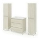 LISBONA meuble vasque 3 tiroirs Chêne blanchi 80 cm + 2 colonnes
