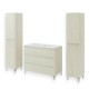LISBONA meuble vasque 3 tiroirs Chêne blanchi 100 cm + 2 colonnes