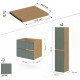 Meuble de 60 cm de large + plateau + 2 colonnes