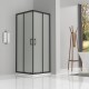 cabine douche noir 180 cm porte coulissante opaque