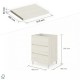 LISBONA meuble plan vasque 3 tiroirs Chêne blanchi 60 cm