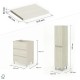 LISBONA meuble plan vasque 3 tiroirs Chêne blanchi 60 cm + 1 colonne