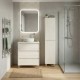 LISBONA meuble plan vasque 3 tiroirs Chêne blanchi 60 cm + 1 colonne