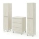 LISBONA meuble plan vasque 3 tiroirs Chêne blanchi 60 cm + 2 colonnes