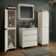 LISBONA meuble plan vasque 3 tiroirs Chêne blanchi 60 cm + 2 colonnes