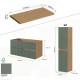 Meuble de 100 cm de large + plateau + 2 colonnes