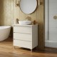 LISBONA meuble plan vasque 3 tiroirs Chêne blanchi 80 cm