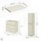 LISBONA meuble plan vasque 3 tiroirs Chêne blanchi 80 cm + 1 colonne