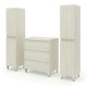 LISBONA meuble plan vasque 3 tiroirs Chêne blanchi 80 cm + 2 colonnes